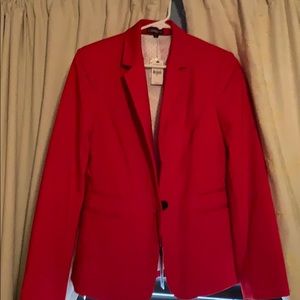 Bright red suit coat
